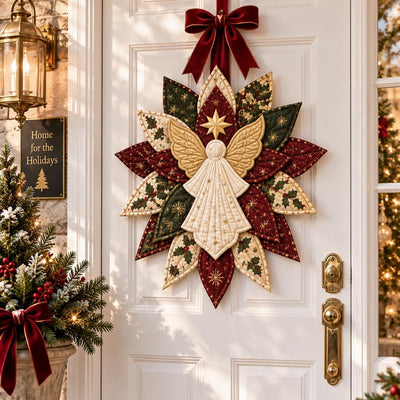 DIY Felt Angel Wreath Craft Kit, Dimensional Fabric Christmas Door Decor, Beginner Sewing Craft Kit