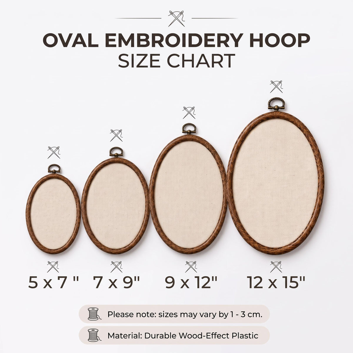 Custom Scalloped Embroidered Name Ornament, Oval Wooden Hoop Sign Nursery Gift – view 3